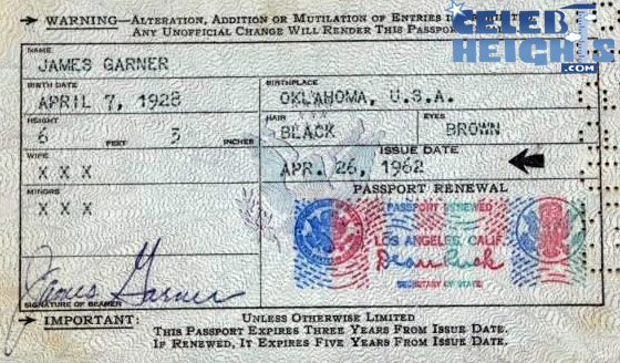 James Garner Passport