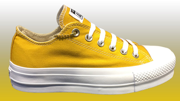 converse yellow all star clean lift platform trainers