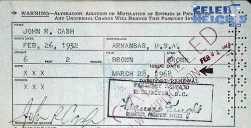 Johnny Cash passport